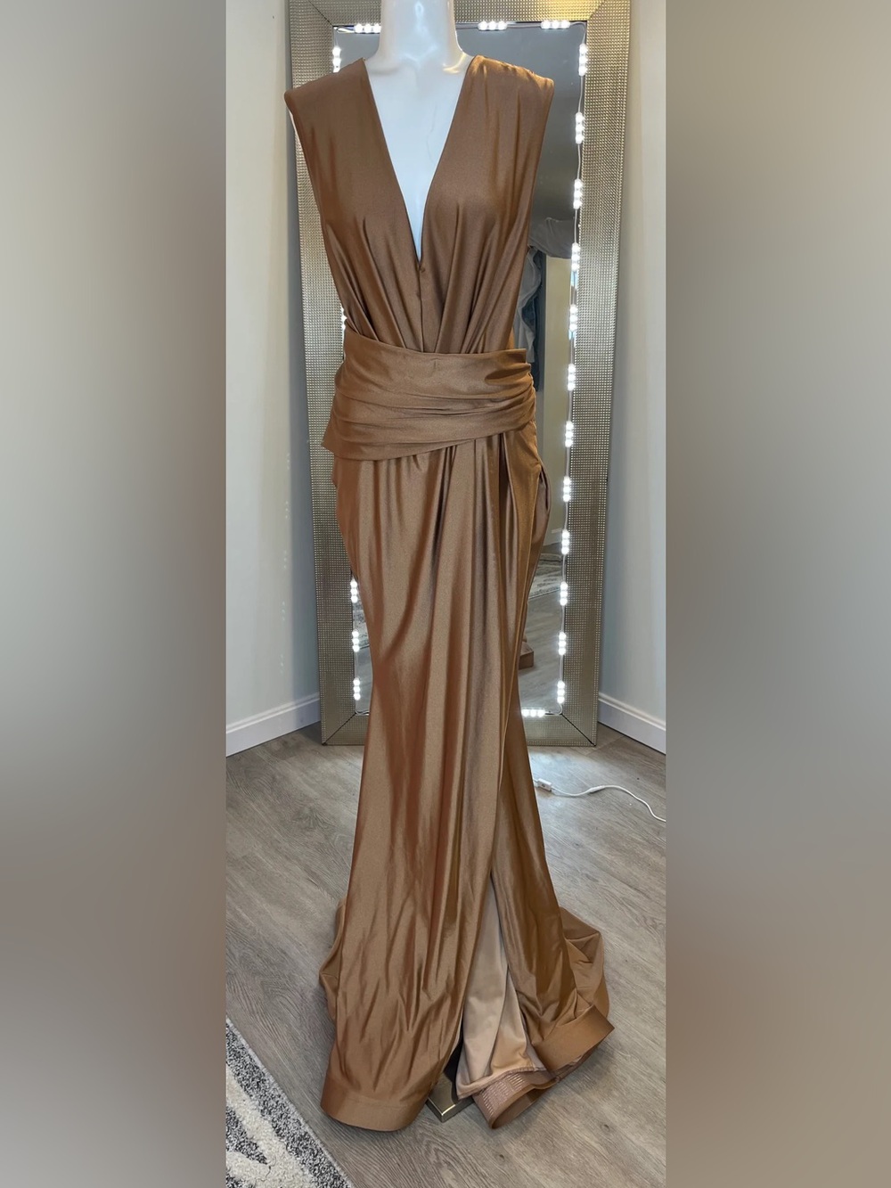 Jersey Rose Dawn Dress with Draped Waist